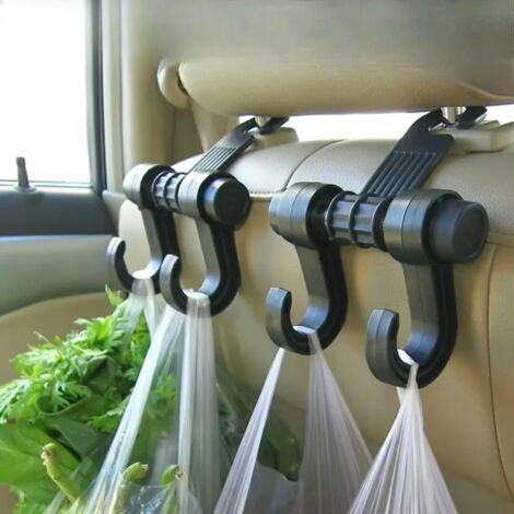 Organisateur Siège Auto Double Crochets Appuie-Tête Voiture 4 Pack - Organisateur Siège Sacs & Affaires 15kg Charge Crochet Sac Voiture Organisateur Siège Auto Double Crochets Appuie-Tête Voiture 4 Pack - Organisateur Siège Sacs & Affaires 15kg Charge Crochet Sac Voiture