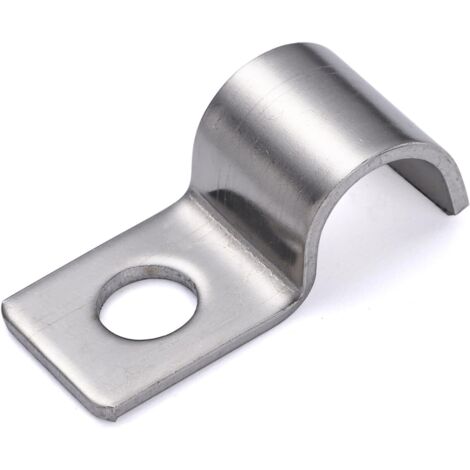 CCYKXA 25 Pièces P-Clip Pour Les Câbles Un Trou Clips En Acier Inoxydable Fixation Pour Tube Clips Pour Serre Pour La Fixation De Câbles et Fils Ø 11 mm (1/3)