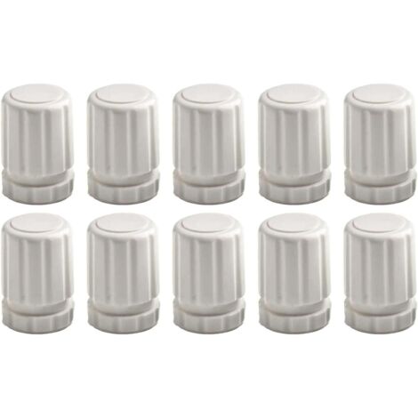 CCYKXA Lot de 10 interrupteurs de volant manuels en ABS blanc pour collecteur de chauffage au sol, couvercles de valve de radiateur M30 x 1,5, boutons de contrôle de température pour radiateurs et