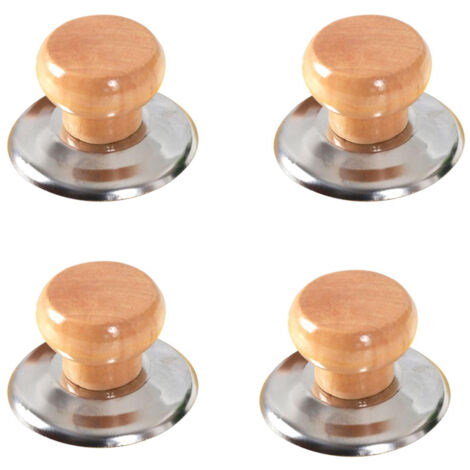 CCYKXA Lot de 4 bouton de rechange universel pour couvercle de casserole de cuisine en bois