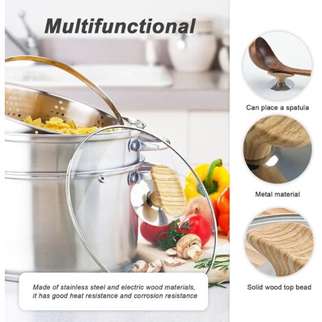 Lot De 2 Boutons Poignées Pour Couvercles De Casserole - Acier Inoxydable, Remplacement Universel