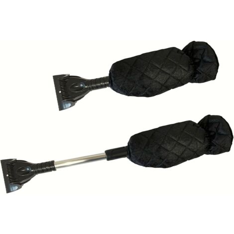Grattoir Neige Voiture Avec Gant – Noir – Extensible Et Ergonomique – Idéal Pour Pare-Brise, Vitres Et Glace – Efficace Et Confortable En Hiver