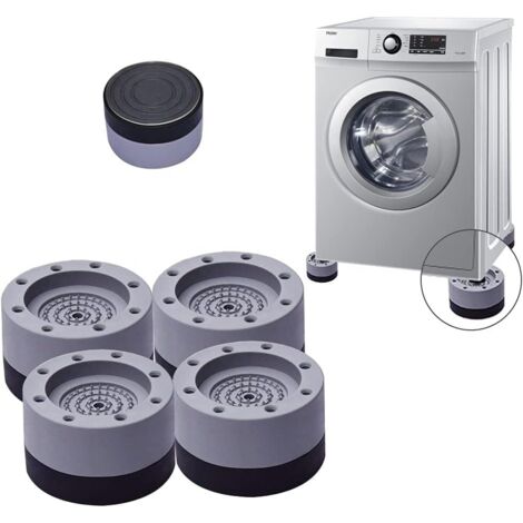 CCYKXA Lot de 4 Patins Universels Antivibrations pour Machine à Laver Sèche Linge et Réfrigérateur Supports Antidérapants Matériau Antirouille Protection du Sol et Réduction du Bruit (Gris) (1/5)