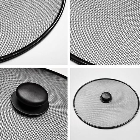 Woyufen Couvercle Anti-Éclaboussures Cuisine 21cm - Écran Anti-Projections Acier Inoxydable Avec Poignée Bois Pour Poêles Et Casseroles