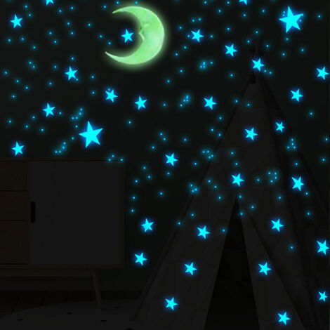 CCYKXA 103pcs Glow in the Dark Stars Ceiling Wall Stickers Self ...