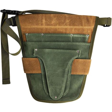 CCYKXA (Green and Brown)Practical Gardening Tool Belt, with Multiple Pockets for Outdoor Gardening Tools for Women and Men (1/4)