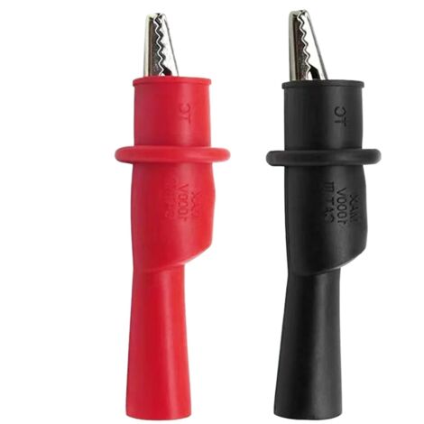 CCYKXA Multimeter Crocodile Clips Insulated Crocodile Clip Metal Crocodile Clip Alligator Clip Electrical Clamp for Multimeter Test Probe, Black and Red, Electrical Crocodile Clip (1/5)