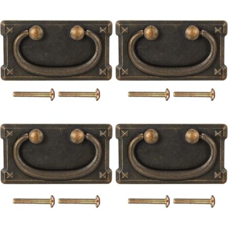 CCYKXA 4 Pieces Vintage Drawer Pulls, Antique Bronze Furniture Handles for Cupboard Doors, Drawer, Cabinet Decorative - 95x51 mm (1/5)