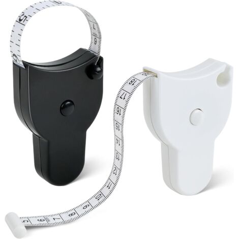 CCYKXA 2 Pieces Sewing Tape Measure, Double Sided Body Measuring Tape for Body Measurements, Retractable Sewing Tape Measure for Measuring Length, Chest, Waist, Black + White (1/5)