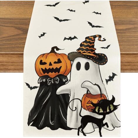 CCYKXA Halloween Table Runner, 13 x 72 Inch, Halloween Ghost Table ...