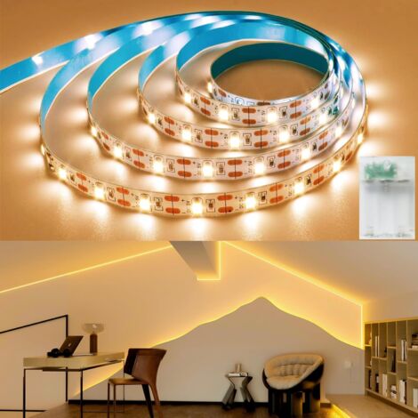 Wall Decaration Leds CCYKXA Battery-operated LED strip, 3m, 90 LEDs, warm white, with timer ...