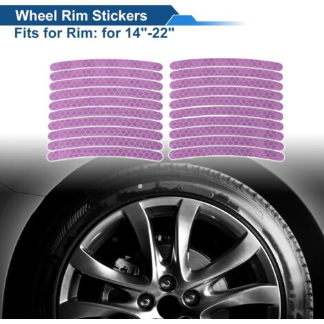 Purple Rim Sticker CCYKXA 20 Pcs Arc Wheel Rim Stickers Car Wheel Rim Ribbons Decoration ...