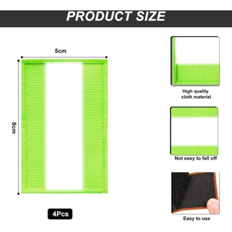 CCYKXA Reflective Safety Patches, 4 Pieces Hook and Loop Safety Patches ...