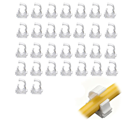 CCYKXA 30pcs Pipe Clamps, 20mm Inner Diameter, Pipe Supports, Plastic Hose Clamps, White Tube Clips, for Water Pipes, Gas Pipes (1/5)