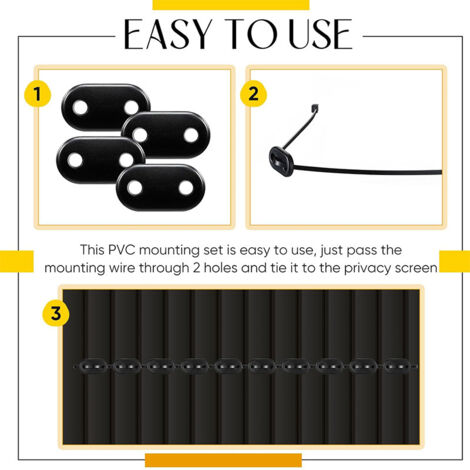 CCYKXA Pack of 50 fixing clips for privacy screens - Weatherproof ...