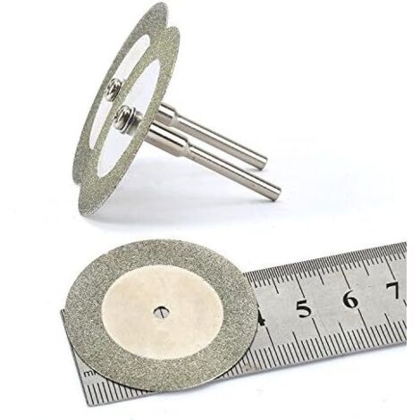 10 Disques Diamantés 40mm Pour Outil Rotatif + 2 Mandrins – Dophee – Lot Complet