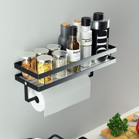 CCYKXA Spice rack, hanging spice rack with kitchen roll holder, kitchen ...