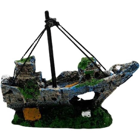 View of CCYKXA Pirate Shipwreck Aquarium Decoration, Aquarium Ornament, Fish ...