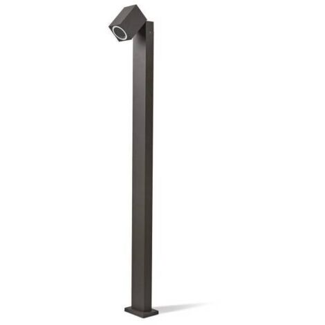 Borne de jardin Design noir avec spot orientable pour ampoule GU10 (1/3)