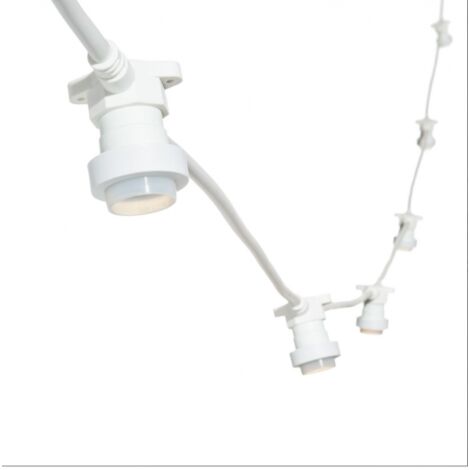 Guirlande Guinguette câble blanc 5M 16 douilles E27 connectable 230V LUXA professionnelle Lotti (1/5)