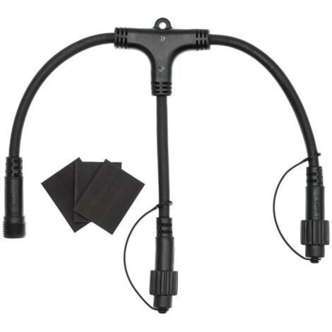 Connecteur noir 2 sorties pour guirlande guinguette IP44 230V Lotti (1/2)