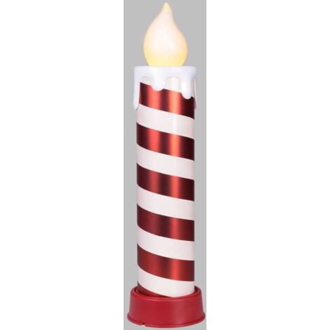 Bougie de noël géante blanche et rouge H58cm LED à piles (1/5)