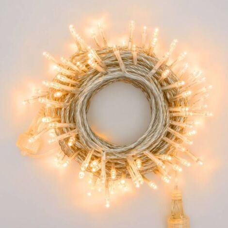 Guirlande lumineuse 10M 100 LED ambré 31V Prolongeable câble transparent IP44 SMART Connect Lotti (1/5)