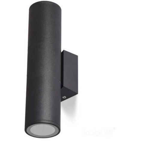 Applique murale cylindrique noir design éclairage Haut /Bas IP54 extérieur pour ampoule Gu10