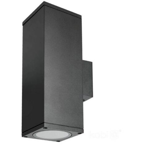 Applique murale noir rectangle design haut / bas IP54 extérieur pour ampoule GU10 (1/5)