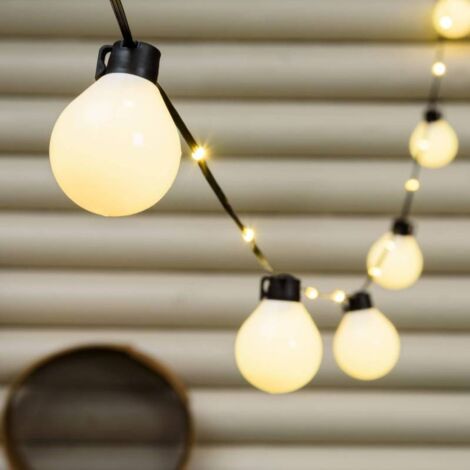 Guirlande guinguette électrique câble avec led Illuminées 25 globes blanc chaud Lotti (1/5)
