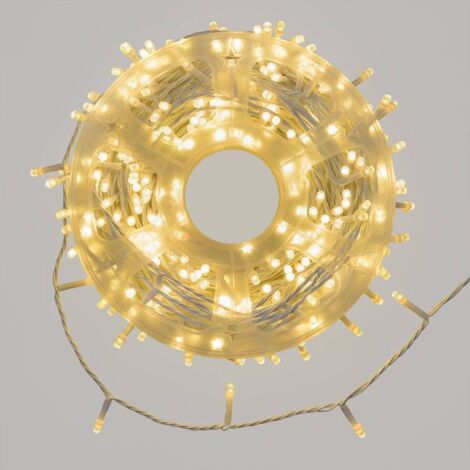 Guirlande Lumineuse 50m 500 Maxi LED blanc chaud diamant câble blanc 8 modes timer (1/5)