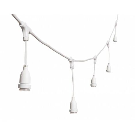 Guirlande Guinguette stalactite 5M hauteur jusqu'à 30CM 8 douilles E27 cable blanc connectable Luxa 230V IP44 Lotti (1/5)