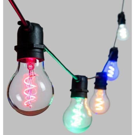 Guirlande guinguette multicolore filament spirale basse tension 36V 5M prolongeable extérieur Lotti (1/5)