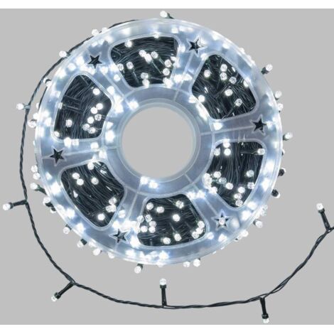 Guirlande Lumineuse 50m 500 Maxi LED blanc froid Diamant câble vert 8 modes IP44 (1/5)