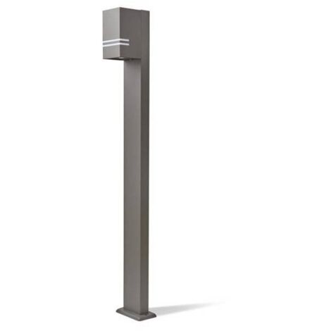 Borne de jardin extérieur design grise 1m pour ampoule GU10 (1/3)