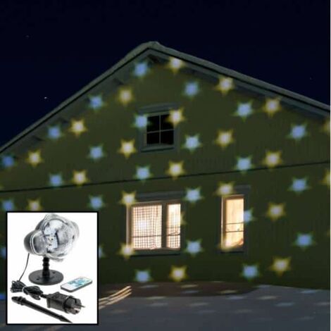 Projecteur pluie d'étoiles LED blanc chaud et froid télécommande 3W extérieur Lotti (1/5)