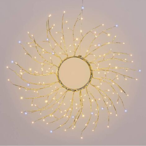 Couronne de Noël lumineuse Champagne Tiglio ø45cm avec 160 Micro LED IP44 (1/5)