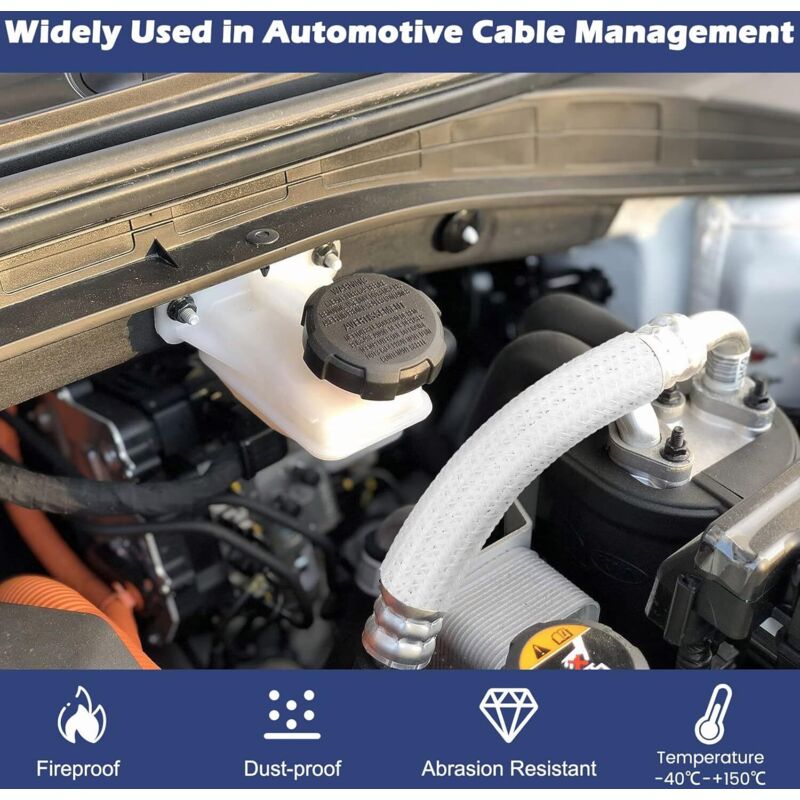 Gaine Neoprene Protection Cables Bateau Manchons Rangement Câbles Néoprène - 4 Pièces 152cm - Protection Moteur Pêche - Noir Manchons Rangement Cables Moteur Peche