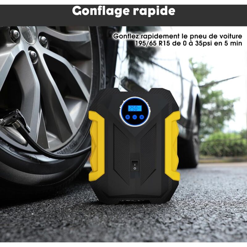Gonfleur De Pneu Portable 150PSI - Compresseur Air USB-C, Rapide, Avec Sac De Rangement