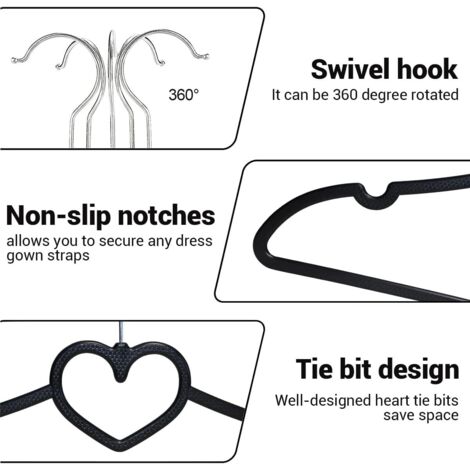 Lot de 5 cintres en plastique avec crochet