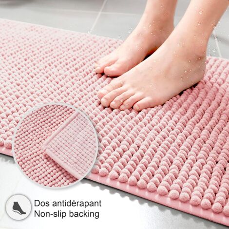 Tapis de salle de bain en marbre blanc et doré - Antidérapant - Tapis de bain super absorbant - Lavable en machine - Pour baignoire, douche, chambre à coucher - 40,6 x