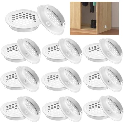 Lot de 20 grilles de ventilation rondes en acier inoxydable de 19 mm, adaptées aux meubles, à la cuisine, aux armoires et aux armoires