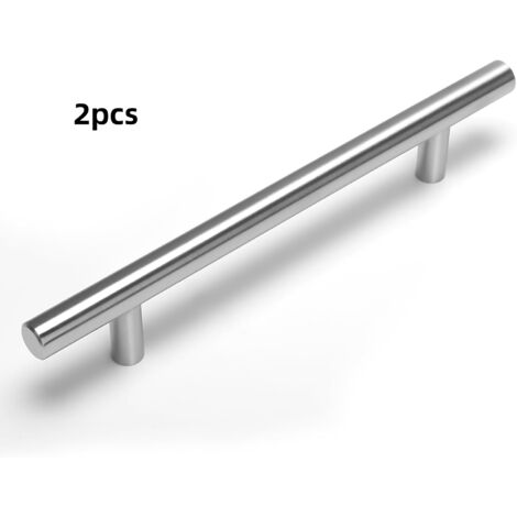 Lot de 2 poignées de porte en acier inoxydable (400 x 12 x 32 mm), poignées de tiroir pour meubles de cuisine, entraxe 256 mm (1/5)