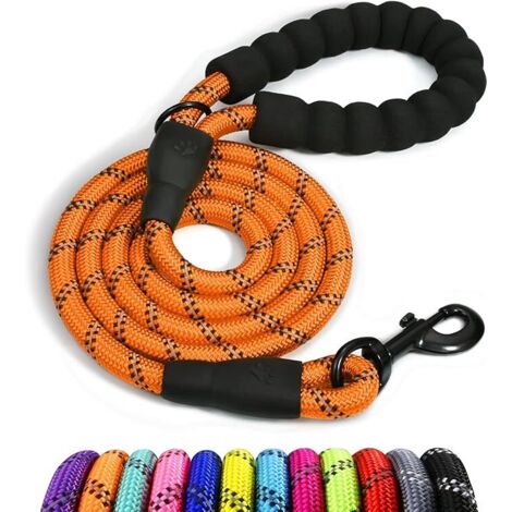 Serbia – Laisse pour chien en nylon 150cm – Poignée rembourrée douce – Fils réfléchissants pour sécurité nocturne – Corde d'escalade durable