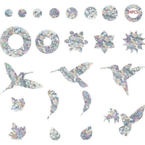 Autocollant Oiseau Oiseaux Collision Anti-Collision Autocollants De Fenêtre Protection De Porte en Verre Silhouett Sticker Vitre Anti-Collision pour Éviter Les Personnes Et Les Oiseaux 24 Pièces (1/5)