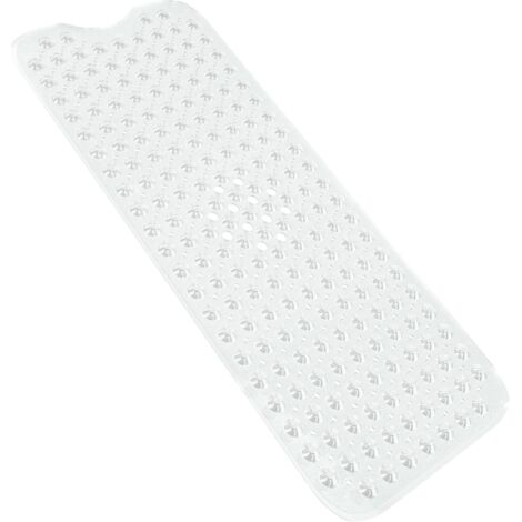 Tapis Anti Derapant Baignoire Enfant Douche 100  40CM Antidérapante de Bain Extra Long, Apis Bain Antidérapant avec Ventouse Blanc Lavable en Machine. (1/5)