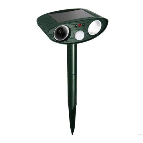 Répulsif pour Animaux, Repulsif Chat Ultrasonique à énergie Solaire Chasse Taupe Lumière LED Étanche Détecteur de Mouvement Anti Chien Chat Pigeons Écureuil Loir Oiseaux de Jardin Cour Champ Ferme (1/5)
