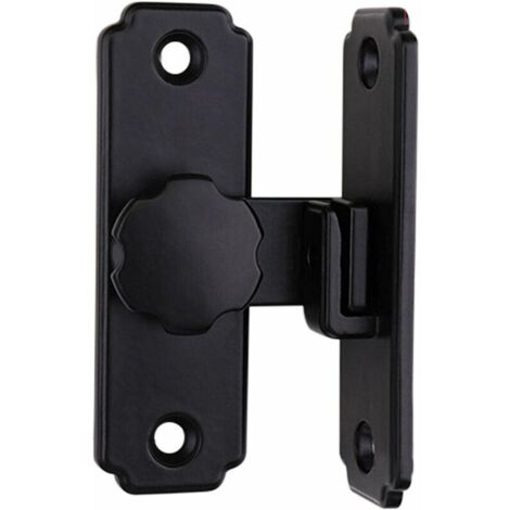 Loquet de porte, verrou de porte grange, boucle de verrouillage à 90 degrés, loquet de verrouillage coulissant, convient pour porte et fenêtre de cage de grange (noir, taille : 81,5 x 45 mm), (1/4)