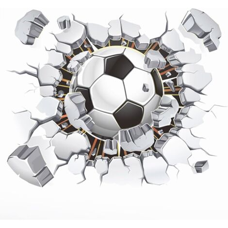 stickers muraux 3d football (40x50 cm) I autocollants décoratifs Sport Poster I sticker mural pour chambre d'enfant garçon enfants bébé crèche ado (1/5)