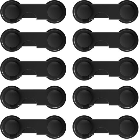 Septeamay Lot De 10 Bloque-Porte Bébé - Sécurité Placard Enfant Ultra-Résistante Avec Adhésif 3M Fort - Protection Armoires, Tiroirs, Frigo - Blanc